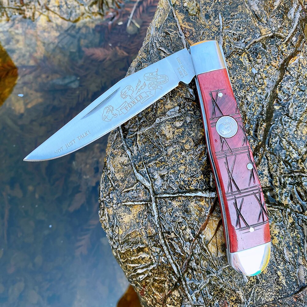 Bone Folder Tool - Watchman Trapper Knives Pocket Double Blades